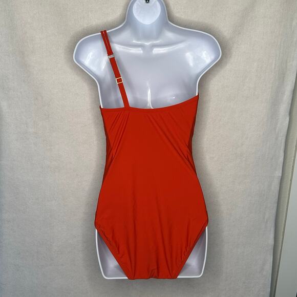 Bleu Rod Beattie One Shoulder Mio Swimsuit Ginger Orange MSRP $119 | Size 8 New - Picture 11 of 15